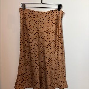 Silk Cheetah Print Midi Skirt